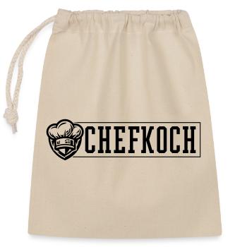 Chefkoch Kochmütze - Verschließbarer Geschenkbeutel aus Baumwolle (25x30cm) - Natur - Vorne