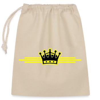 Crown Line - Closable cotton gift bag (25x30cm) - nature - Front