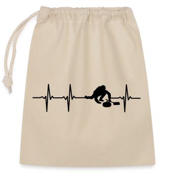 Impulsion de joueur de curling - Sac cadeau en coton avec cordon (25 x 30 cm) - nature - Devant