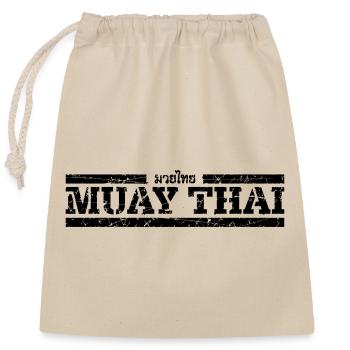 Muay Thai - Verschließbarer Geschenkbeutel aus Baumwolle (25x30cm) - Natur - Vorne