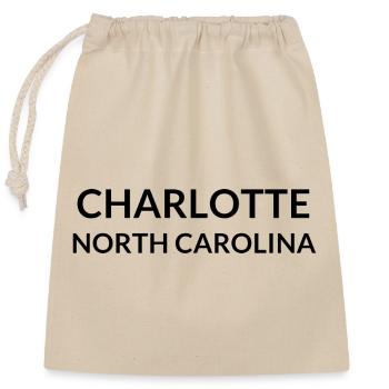 Charlotte, Caroline du Nord, États-Unis - Sac cadeau en coton avec cordon (25 x 30 cm) - nature - Devant