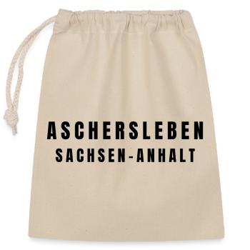 Aschersleben Sachsen-Anhalt - Verschließbarer Geschenkbeutel aus Baumwolle (25x30cm) - Natur - Vorne