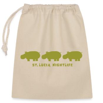 st.lucia_nightlife_3 - Verschließbarer Geschenkbeutel aus Baumwolle (25x30cm) - Natur - Vorne