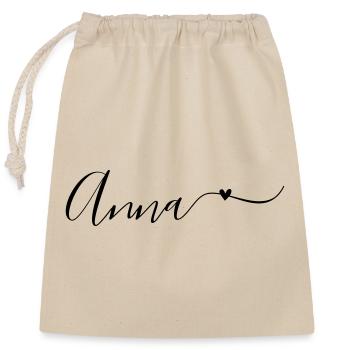Anna Last name First name Decorative - Closable cotton gift bag (25x30cm) - nature - Front