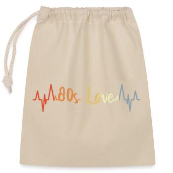 Ligne Heart des années 80 - Sac cadeau en coton avec cordon (25 x 30 cm) - nature - Devant