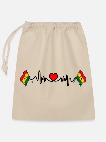 Herzfrequenz-Cardio für Ghana - Verschließbarer Geschenkbeutel aus Baumwolle (25x30cm) - Natur