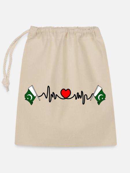 Herzfrequenz-Cardio für Pakistan - Verschließbarer Geschenkbeutel aus Baumwolle (25x30cm) - Natur
