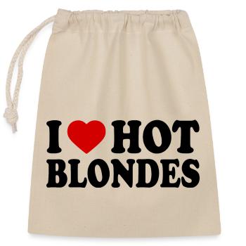 I love hot blondes - Verschließbarer Geschenkbeutel aus Baumwolle (25x30cm) - Natur - Vorne