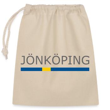 Drapeau de la Suède - Jönköping - Sverige - Schweden - Sac cadeau en coton avec cordon (25 x 30 cm) - nature - Devant