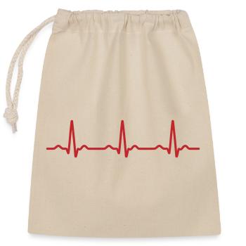 Rythme cardiaque de l’ECG rouge sans couture - Sac cadeau en coton avec cordon (25 x 30 cm) - nature - Devant
