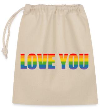 rayures arc-en-ciel t’aiment lgbtqi queer - Sac cadeau en coton avec cordon (25 x 30 cm) - nature - Devant
