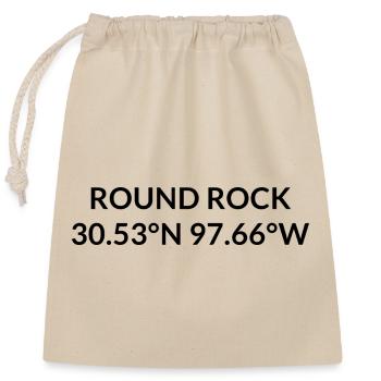 Coordonnées de Round Rock, Texas, États-Unis - Sac cadeau en coton avec cordon (25 x 30 cm) - nature - Devant