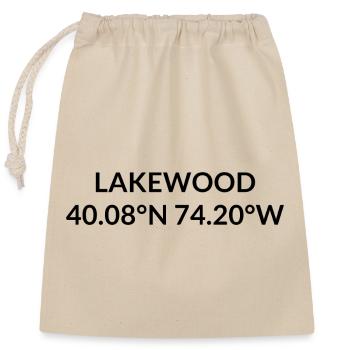 Lakewood New Jersey USA Koordinaten - Verschließbarer Geschenkbeutel aus Baumwolle (25x30cm) - Natur - Vorne