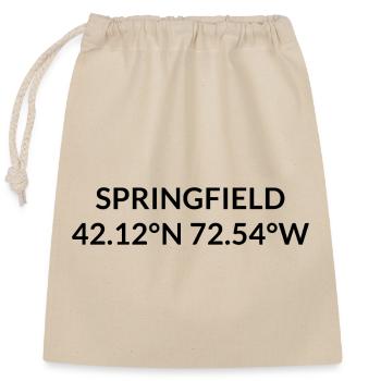 Springfield Massachusetts USA Koordinaten - Verschließbarer Geschenkbeutel aus Baumwolle (25x30cm) - Natur - Vorne