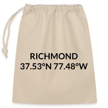 Coordonnées Richmond, Virginie, États-Unis - Sac cadeau en coton avec cordon (25 x 30 cm) - nature - Devant