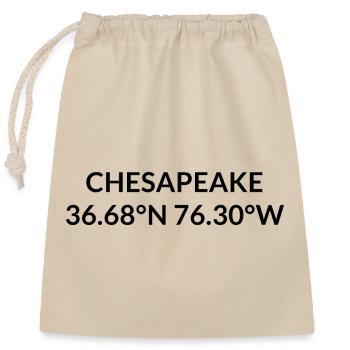 Chesapeake Virginia USA Koordinaten - Verschließbarer Geschenkbeutel aus Baumwolle (25x30cm) - Natur - Vorne