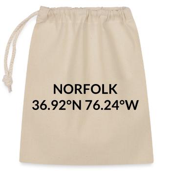 Norfolk Virginia USA Koordinaten - Verschließbarer Geschenkbeutel aus Baumwolle (25x30cm) - Natur - Vorne