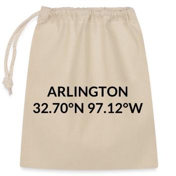Arlington, Texas, USA Coordinates - Closable cotton gift bag (25x30cm) - nature - Front