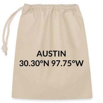 Coordonnées Austin, Texas, États-Unis - Sac cadeau en coton avec cordon (25 x 30 cm) - nature - Devant