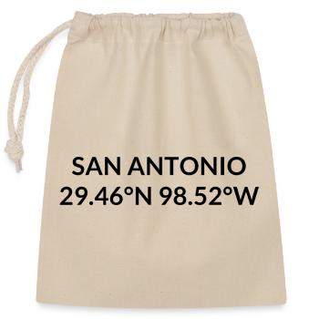San Antonio, Texas, United States Coordinates - Closable cotton gift bag (25x30cm) - nature - Front