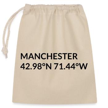 Manchester, New Hampshire, United States Coordinates - Closable cotton gift bag (25x30cm) - nature - Front