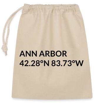 Coordonnées Ann Arbor, Michigan, États-Unis - Sac cadeau en coton avec cordon (25 x 30 cm) - nature - Devant
