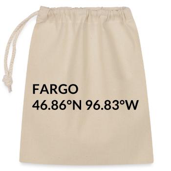 Fargo, North Dakota, USA Coordinates - Closable cotton gift bag (25x30cm) - nature - Front