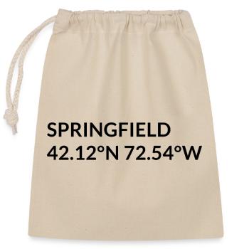 Springfield Massachusetts USA Koordinaten - Verschließbarer Geschenkbeutel aus Baumwolle (25x30cm) - Natur - Vorne