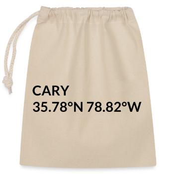 Cary, Caroline du Nord, États-Unis Coordonnées - Sac cadeau en coton avec cordon (25 x 30 cm) - nature - Devant