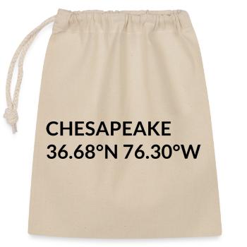 Chesapeake, Virginie, États-Unis Coordonnées - Sac cadeau en coton avec cordon (25 x 30 cm) - nature - Devant