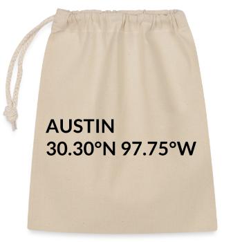 Coordonnées Austin, Texas, États-Unis - Sac cadeau en coton avec cordon (25 x 30 cm) - nature - Devant