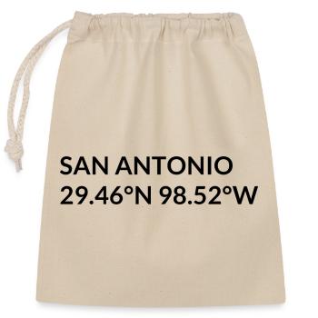 San Antonio, Texas, United States Coordinates - Closable cotton gift bag (25x30cm) - nature - Front