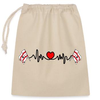 Cardio de fréquence cardiaque pour la province de Drenthe - Sac cadeau en coton avec cordon (25 x 30 cm) - nature - Devant