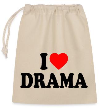 I love drama - Sac cadeau en coton avec cordon (25 x 30 cm) - nature - Devant