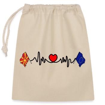 Cardio cardiaque Drapeau Macédoine du Nord, Europe - Sac cadeau en coton avec cordon (25 x 30 cm) - nature - Devant
