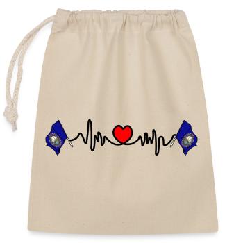 Heart rate cardio for New Hampshire - Closable cotton gift bag (25x30cm) - nature - Front