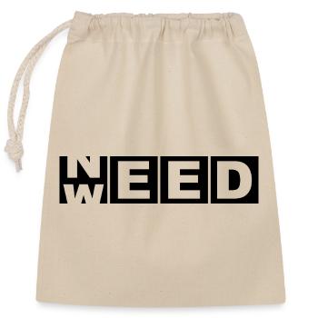 Need Weed – T-shirt Bold Découpé 420 Stoner - Sac cadeau en coton avec cordon (25 x 30 cm) - nature - Devant