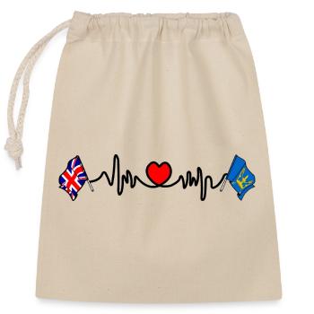 Suffolk & Great Britain Heartbeat - Closable cotton gift bag (25x30cm) - nature - Front