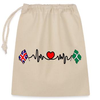 Devon & Great Britain Heartbeat - Closable cotton gift bag (25x30cm) - nature - Front