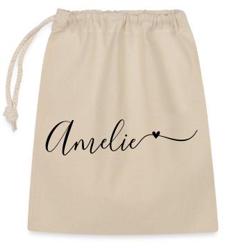 Amelie Last Name First Name Decorative - Closable cotton gift bag (25x30cm) - nature - Front
