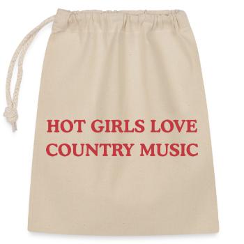 Hot Girls Love Country Love  - Verschließbarer Geschenkbeutel aus Baumwolle (25x30cm) - Natur - Vorne