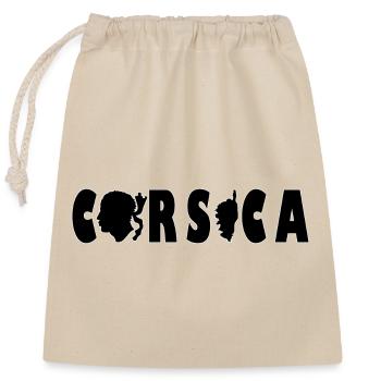 Corsica Korsika Insel Flagge Symbol Geschenk - Verschließbarer Geschenkbeutel aus Baumwolle (25x30cm) - Natur - Vorne