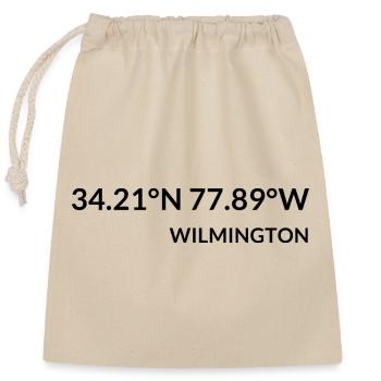 Coordonnées Wilmington, Caroline du Nord, États-Unis - Sac cadeau en coton avec cordon (25 x 30 cm) - nature - Devant