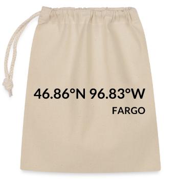 Fargo, North Dakota, USA Coordinates - Closable cotton gift bag (25x30cm) - nature - Front