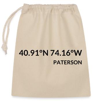 Paterson, New Jersey, États-Unis, Coordonnées - Sac cadeau en coton avec cordon (25 x 30 cm) - nature - Devant