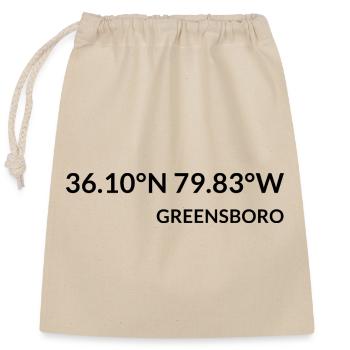 Coordonnées de Greensboro, Caroline du Nord, États-Unis - Sac cadeau en coton avec cordon (25 x 30 cm) - nature - Devant