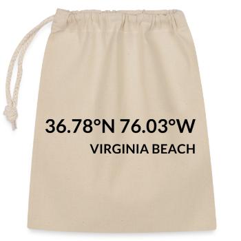 Virginia Beach Virginia USA Koordinaten - Verschließbarer Geschenkbeutel aus Baumwolle (25x30cm) - Natur - Vorne
