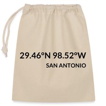 San Antonio, Texas, United States Coordinates - Closable cotton gift bag (25x30cm) - nature - Front