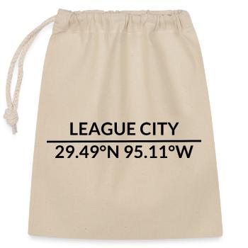 League City Texas USA Koordinaten - Verschließbarer Geschenkbeutel aus Baumwolle (25x30cm) - Natur - Vorne
