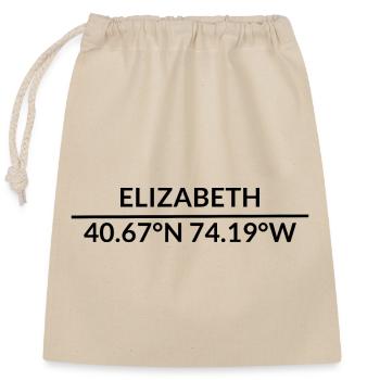 Elizabeth New Jersey USA Koordinaten - Verschließbarer Geschenkbeutel aus Baumwolle (25x30cm) - Natur - Vorne